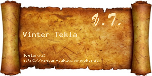 Vinter Tekla névjegykártya